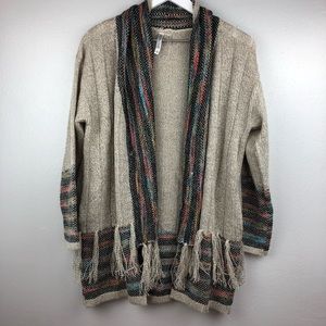 Monoreno Fringe Cardigan Sweater w/ Pockets